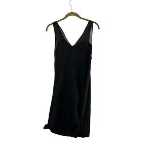 Sheer Black Mesh Sleeveless Babydoll Nightgown Lace Accent Y2K Whimsigoth M